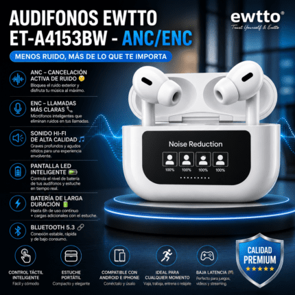 AUDIFONOS EWTTO ET-A4153BW - ANC/ENC