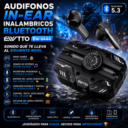 AUDIFONOS IN-EAR INALAMBRICOS BLUETOOTH EWTTO Ew-a444