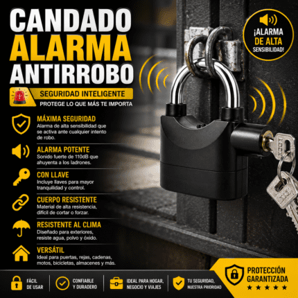 CANDADO ALARMA ANTIRROBO